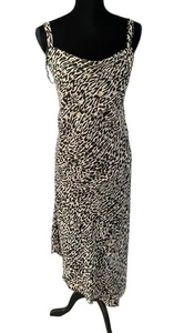 Mlle Gabrielle vintage leopard print asymmetrical midi Dress Boho size 16 Y2K - Picture 1 of 5