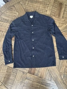 Camisa J Crew Mezcla de Lana Abotonada Adulto Pequeña Azul Marino Lunares Manga Larga 225 - Imagen 1 de 7