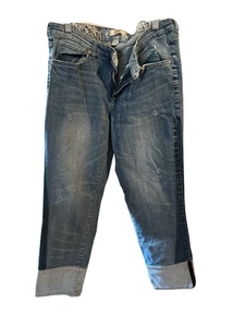 Vintage America Blues Bestie Distressed Faux Cuff Ankle Jeans Size 10R/30 - Picture 1 of 9