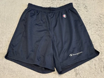 Vintage 90s Champion Mesh Gym Shorts Mens Medium 32-34 Blue Classic Logo - Image 1 of 4