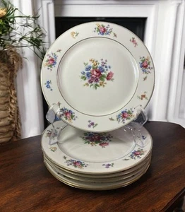 P.T. Bavaria Tirschenreuth The Queens Rose 4416 Germany Dinner Plate Set Of 6 - Picture 1 of 8