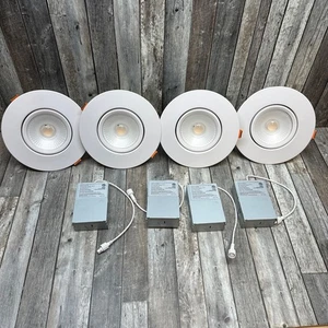 LED 6 Inch Recessed Gimbal Downlight Kit with Junction Box 3CCT Selectable 4 PK - Picture 1 of 14
