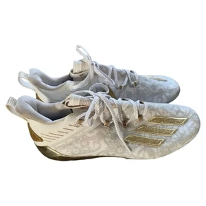NEW Adidas Adizero Young King Football Cleats Men’s Size 10 White Gold EH2724 - Picture 1 of 13