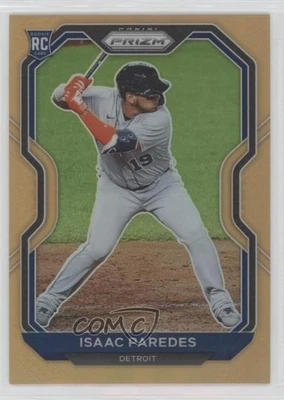 2021 Panini Prizm Neon Orange Prizm /100 Isaac Paredes #43 Rookie RC - Image 1 of 2