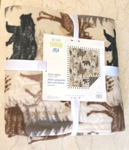 72 x 60 Outdoor Wildlife Hunting Soft Plush Fleece Throw Blanket Deer Buck Bear - Picture 1 of 4