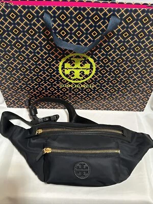 Tory Burch Nylon Belt Bag Bum Bag Fanny Pack Crossbody In Black Style #82508 - Image 1 of 4