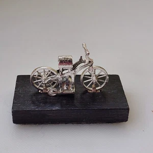 Tiny Metallic Motorbike on Black Stand - Picture 1 of 6