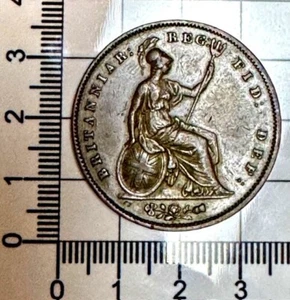 X312: 1853 Queen Victoria großer Kupferpfennig in sehr guter Erhaltung - Bild 1 von 2