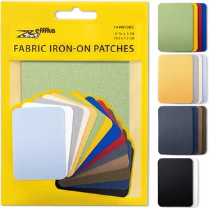 Premium Quality Fabric Iron-On Patches inside & outside Strongest Glue 100% Cott - Picture 1 of 12