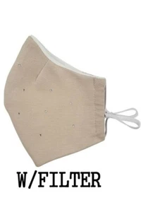 Rhinestone Face Mask FACE MASK W 5 filters/Adjustable strap/Breathable USA Made - Picture 1 of 3