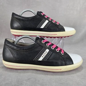 Ecco Golf Shoes Women Size EU 39 US 8-8.5 Black White Pink - Picture 1 of 18