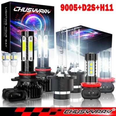 For Acura RL 2005 - 2012 6PCS Front LED HID Headlights Fog Light Bulbs Kit Combo - Image 1 of 4