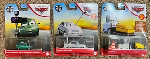 3 Disney Cars Dash Boardman Derek Wheeliams Millie Brand New - Picture 1 of 1