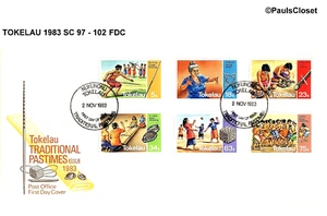 TOKELAU 1983 SC 97-102 TRADITIONAL GAMES FDC USED FINE/VERY FINE - Picture 1 of 2