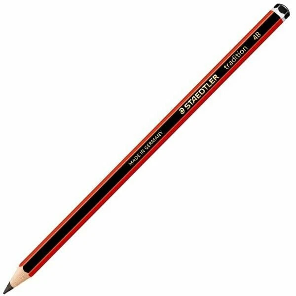 Staedtler Tradition 110 4B Graphite Pencil - Black/Red, Pack of 12