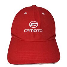 CFMoto Men's Strapback Hat Red Adjustable Embroidered Logo Vent Holes