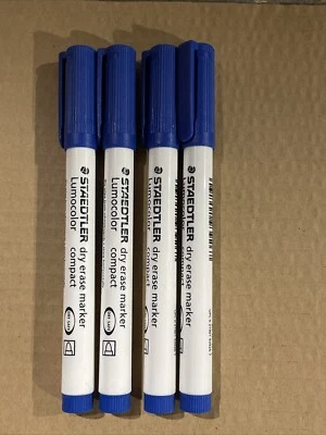 Marcador de borrado en seco Staedtler Lumocolor compacto - azul - lote de 4 Foto 1 de 4