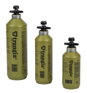 Trangia Fuel Bottle with Safety Valve - 3 Sizes 0.3L, 0.5L or 1 Litre - OLIVE