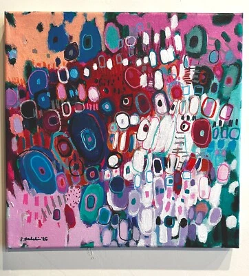 Emilia Bachelier Contemporary Abstract Painting 12x12” Original on Canvas - Изображение 1 из 4