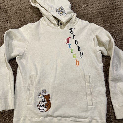OFF WHITE Felpa con cappuccio pullover Teddy Fresh Cream donna XS