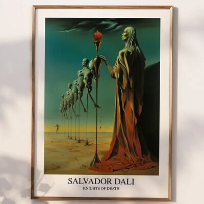 Pôster Salvador Dali Cavaleiros da Morte, arte de parede Dali, impressão Salvador Dali - Imagem 1 de 4