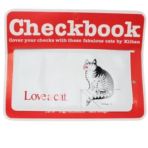 Vintage 1979 Kliban Fabulous Cats Love A Cat Plastic Vinyl Checkbook Cover - Picture 1 of 2