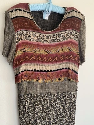 16 复古 K Studios 人造层长裙 90 年代 Cottagecore 花朵 Hipster 垃圾桶 — 第 1/4 张图片