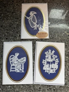 Belgium Lace Note Cards (3) With Envelopes Weaver, Belgium, Witch - Picture 1 of 6