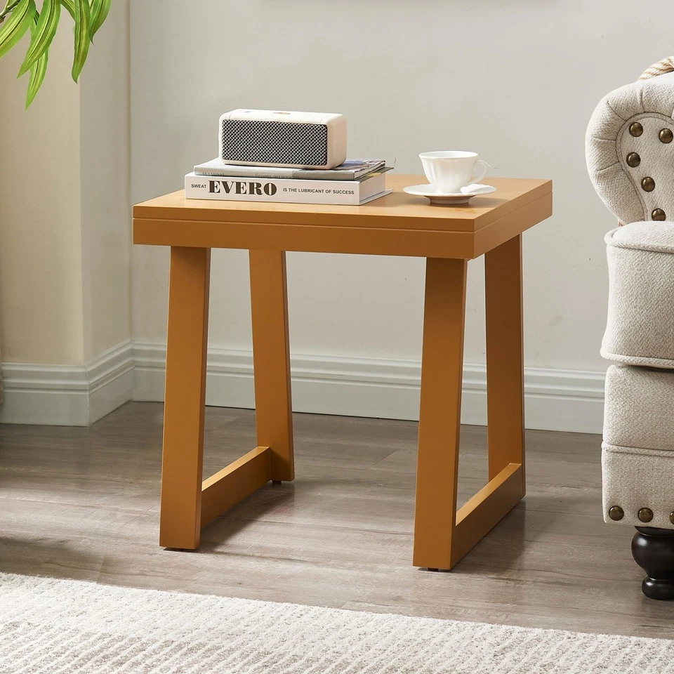 Kings Brand Furniture Square Side End Table, Bedside Sofa Table, Honey Mustard - Image 1 of 4