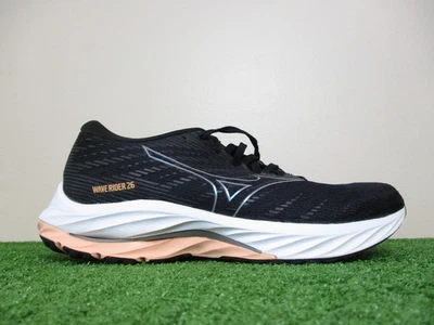 Zapatos Mizuno Wave Rider 26 para mujer 10,5 negros blancos carretera pista de carreras velocidad correr Foto 1 de 4