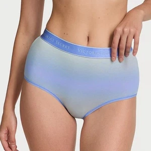 Victoria's Secret Logo Algodón Moderno Calzoncillo Panty Azul Ombre Pequeño NUEVO - Imagen 1 de 2