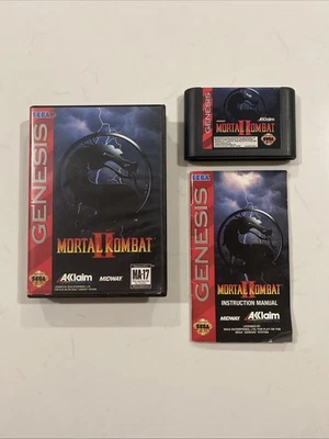 Mortal Kombat II 2 Sega Genesis Authentic Game Complete w/ Manual - Image 1 of 3