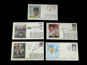 MLB Baseball First Day Cover Auto Lot Eric Davis Ralph Branca Dodgers LS - Picture 1 of 6