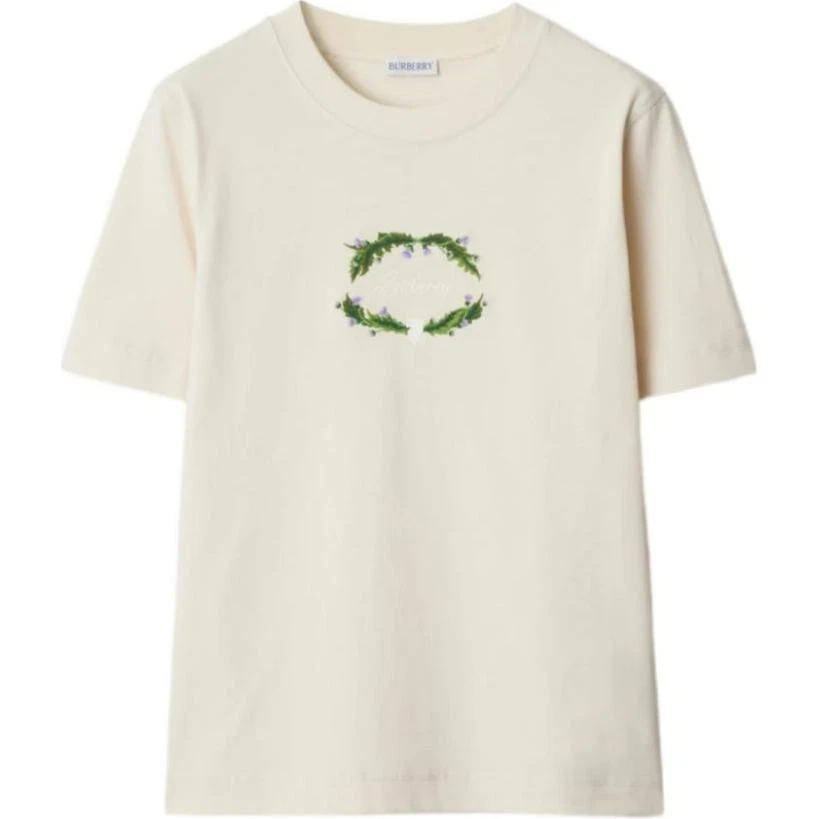 Camiseta manga corta Burberry Ss24 estampado de logotipo con letras florales cuello redondo Foto 1 de 4