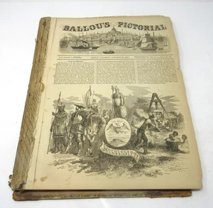 Ballou's Pictorial Newspaper January 1957 to June 1957 Boston Prints Art History - Bild 1 von 19