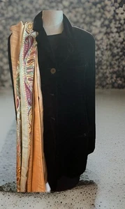 $1295 Donna Karan, 12, XL Chaqueta de Terciopelo Vintage Etiqueta Negra, Bufanda No Incluida - Imagen 1 de 13