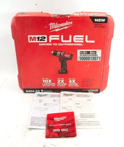 Milwaukee 2404-22 M12 1/2" Hammer Drill Driver HARD CASE & MANUALS ONLY - Foto 1 di 4