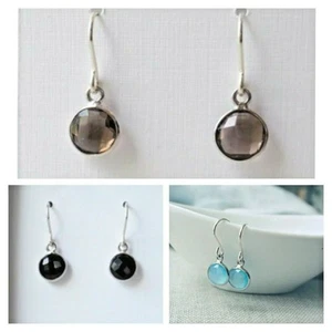 Pendientes de plata de ley 925 con piedras preciosas de ónix natural,... - Imagen 1 de 11