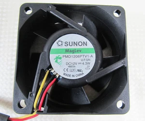 1pc SUNON PMD1206PTV1-A 60x60x25mm 6025 DC Fan 12V 4.3W 5pin Connector 3 wires - Picture 1 of 4