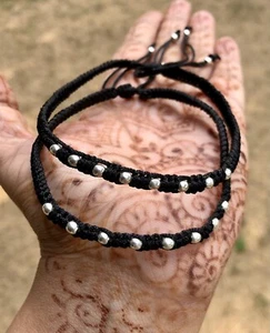 2 Pezzi Cavigliera Protezione Malocchio Argento 925 per Piedi, Amuleto Nazari... - Foto 1 di 3