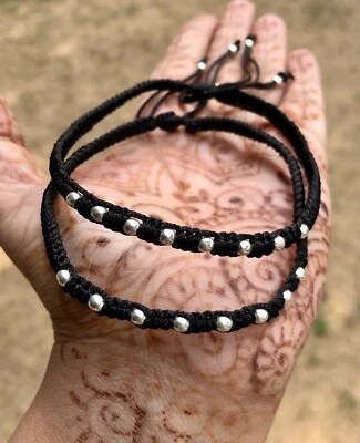 2 Pezzi Cavigliera Protezione Malocchio Argento 925 per Piedi, Amuleto Nazari... - Immagine 1 di 3