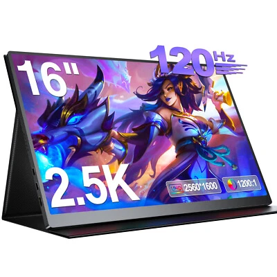 Gebraucht | 16" 2K 2560x1600 Portable Monitor 120Hz Gaming Bildschirm HDMI USB-C - Bild 1 von 4