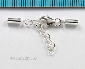 2x STERLINGSILBER HELL 1,9 mm LEDER ENDKAPPE HUMMER #1116 - Bild 1 von 3