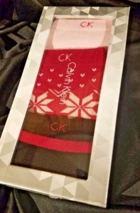 Calvin Klein 3 pair Womens Crew Socks Holiday Gift Box Red Pink Black SHIPS FREE - Picture 1 of 5