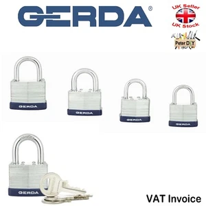 GERDA Heavy Duty CANDADO ENDURECIDO Seguridad GRILLETE ABIERTO MODUS - Imagen 1 de 6