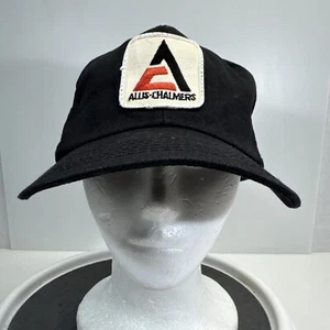 Allis Chalmers Patch Traktor einfarbig schwarz Druckknopflasche Mütze K-Produkt hergestellt in den USA Bauernhof - Bild 1 von 7