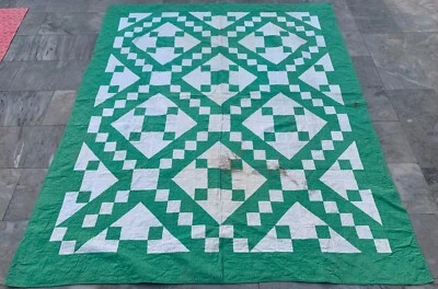 Antique Colorful Stripe Bedspread textile Floral Bedding Home Décor 218x174 cm - Image 1 of 4