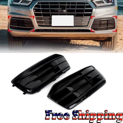Glossy Black Front Bumper Lower Fog Light Grille For Audi Q5 2018 2019 20 Grill - Изображение 1 из 4