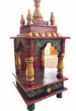Indian Shrine Carved Wood Hand Painted Real Deal