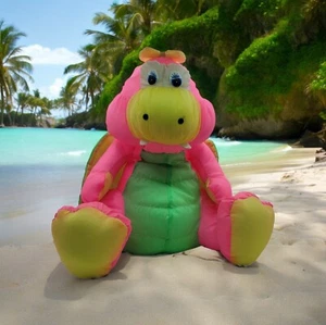 Peluche pterodáctilo dinosaurio rosa nailon saludos Gibson vintage de 12" - Imagen 1 de 11